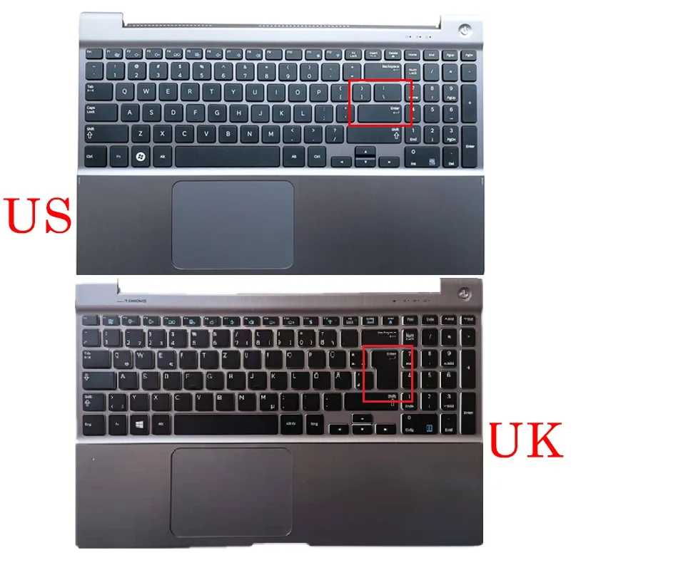 

Original NEW For SAMSUNG NP700Z5 NP700Z5A NP700Z5B NP700Z5C Laptop Palmrest Upper Case US UK Backlit Keyboard Touchpad Silver