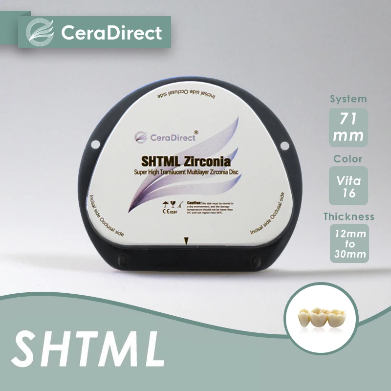 SHTML Multilayer Zirconia AG System(71mm)thicknesses 14-18mm——for Dental Lab CAD/CAM