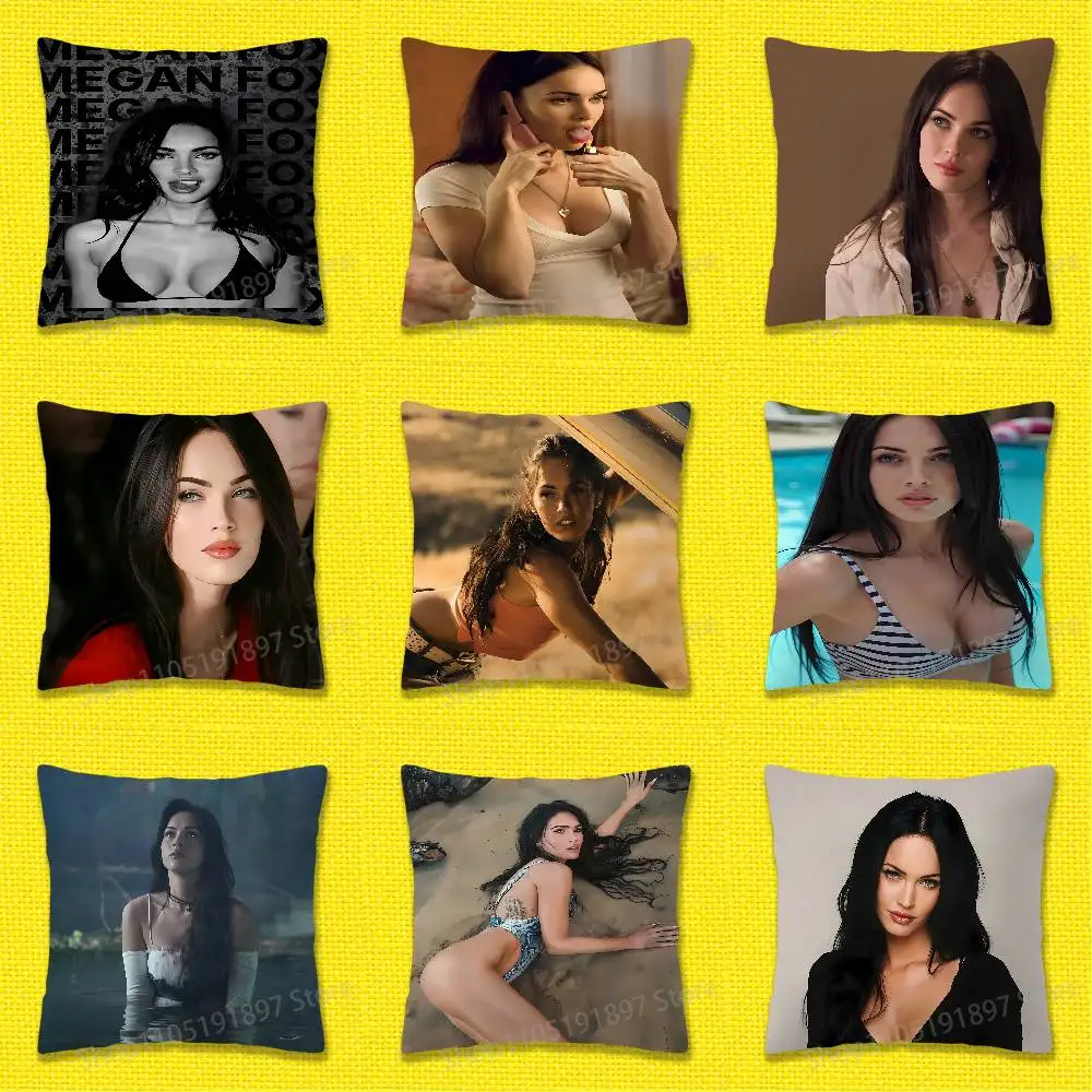 

M-Megan Fox Cool Throw Pillow Case For 45x45cm 40x40cm 30x30cm 50x50cm 55x55cm Square Home Pillowcase Case