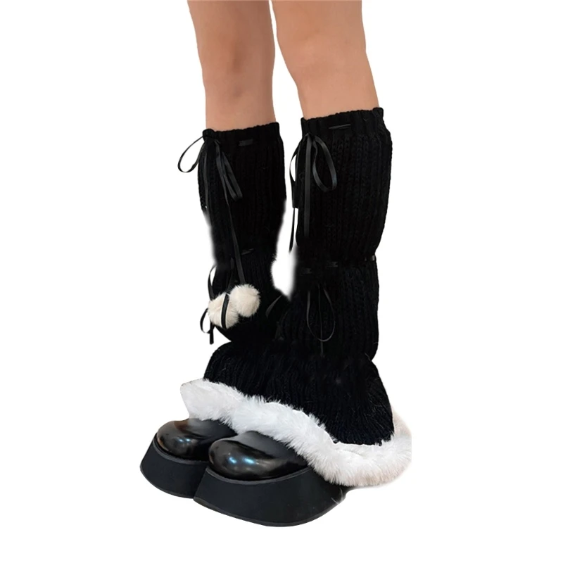 

Women Knit Long Socks Leg Warmers Harajuku Boot Socks Winter Wamer Leg Sock