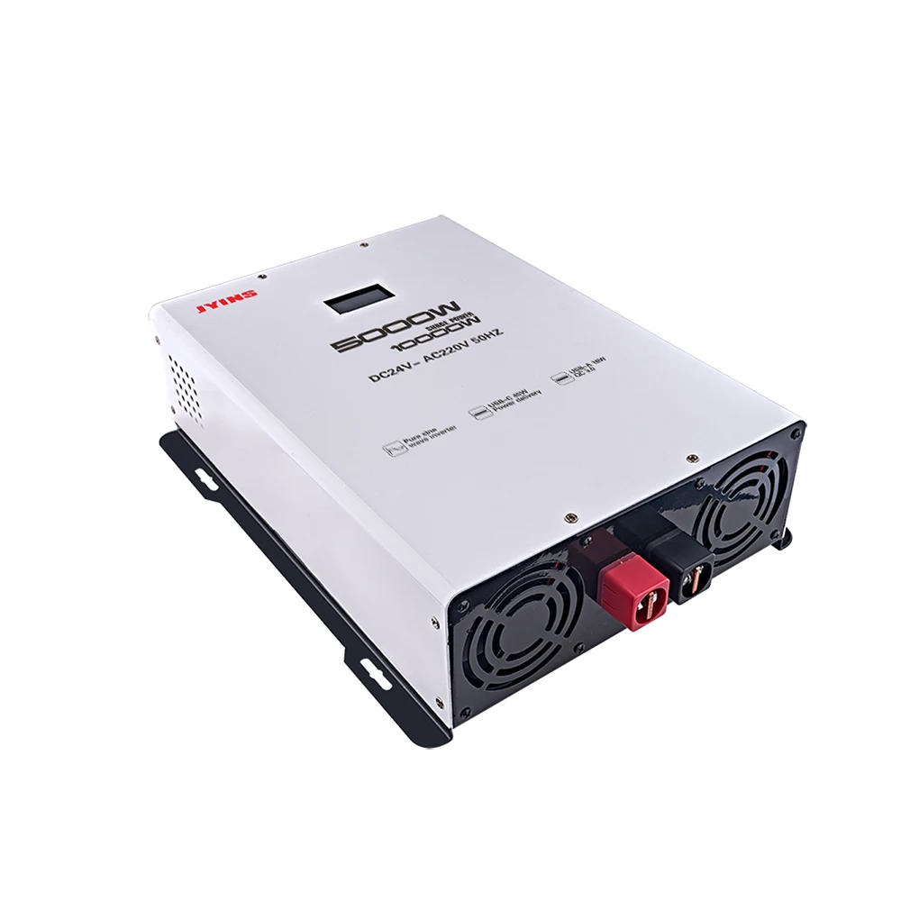 JYINS 5000W Solar Inverter 24V/48V DC 110V/220V/230V AC Single Phase Off-Grid Pure Sine Wave