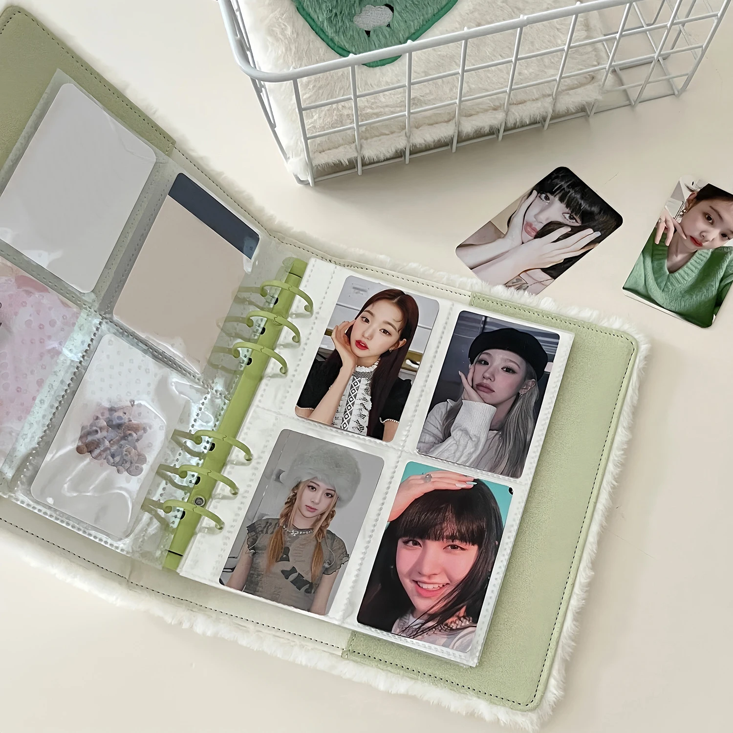 Cartoon Plush A6 Kpop Binder Photocard Holder Idol Photo Album Photocards Collect Book Kawaii School Stationery Picture Albums