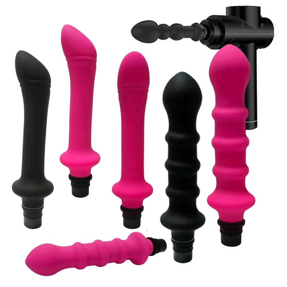 Vibrator Sex Machine Fascia Gun Massage Attachements Head to Silicone Dildo Sex Toys For Men Women Vibrators Penis Masturbation