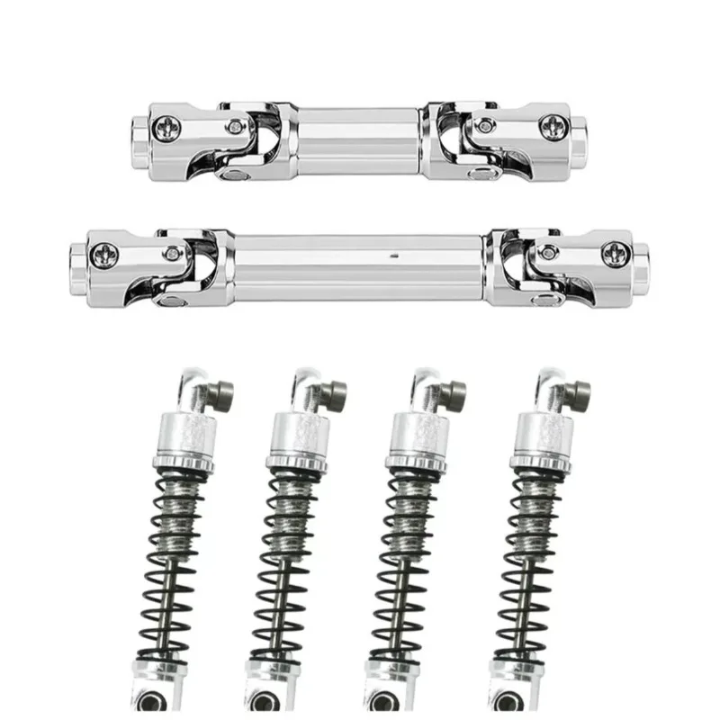 For Axial SCX30 1/30 Jeep Wrangler Aluminum Extended Shock Absorber 25mm &Stainless Steel Drive Shaft Upgrade Kit for RC Crawler