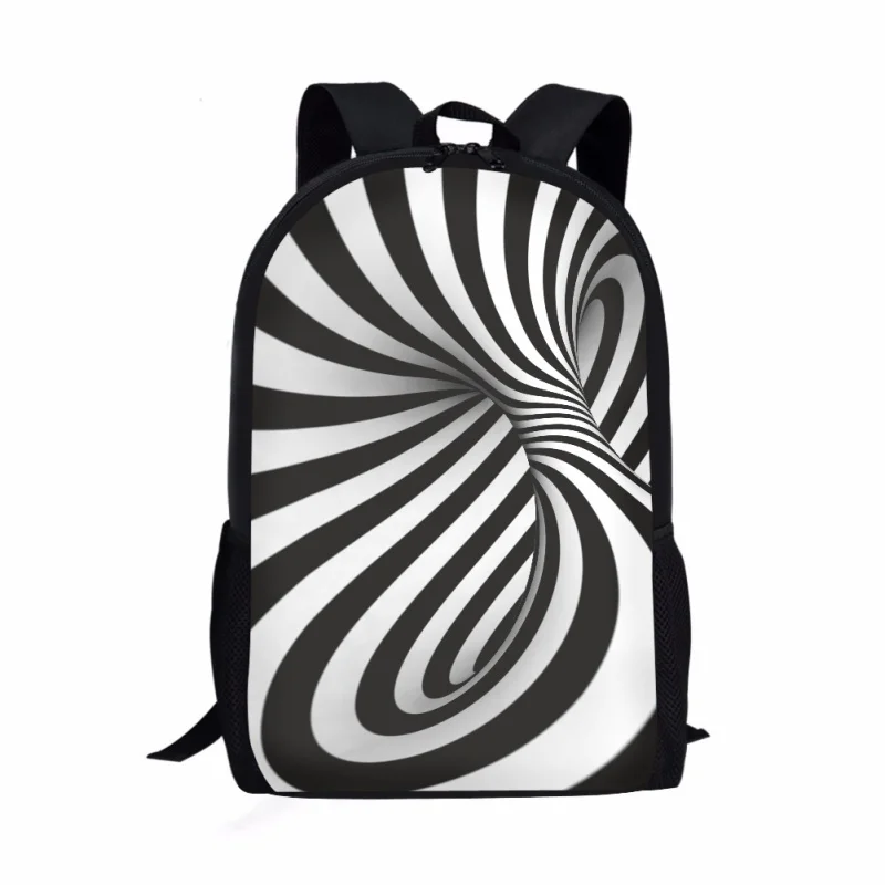 Psychedelic Abstract Pattern Students Backpack Optical Illusion Backpack Kids School Boys Girls Teenager Children Book Bags