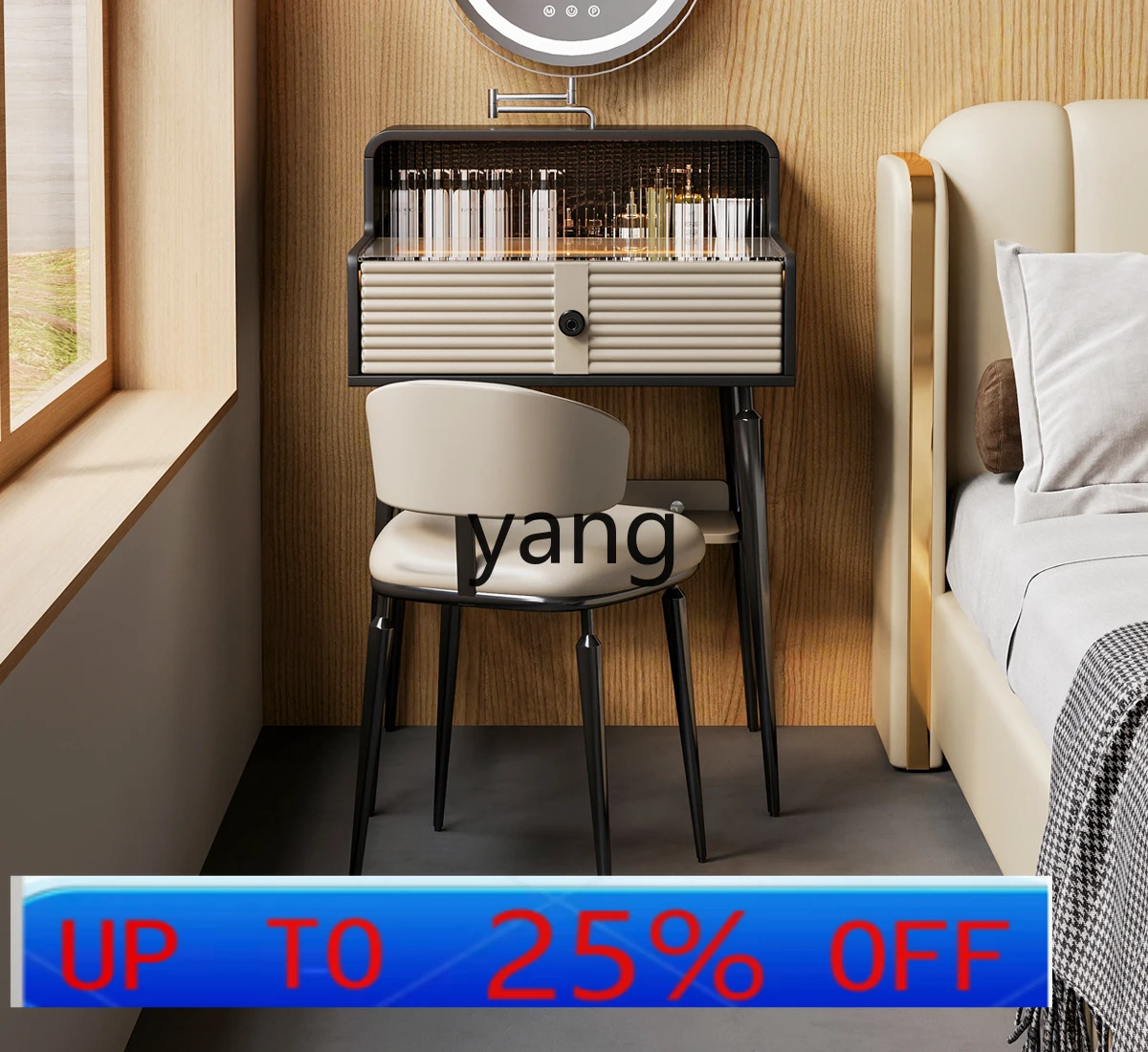 

Lmm Affordable Luxury Style Solid Wood Makeup Table Dresser Small Apartment Bedroom Multi-Functional