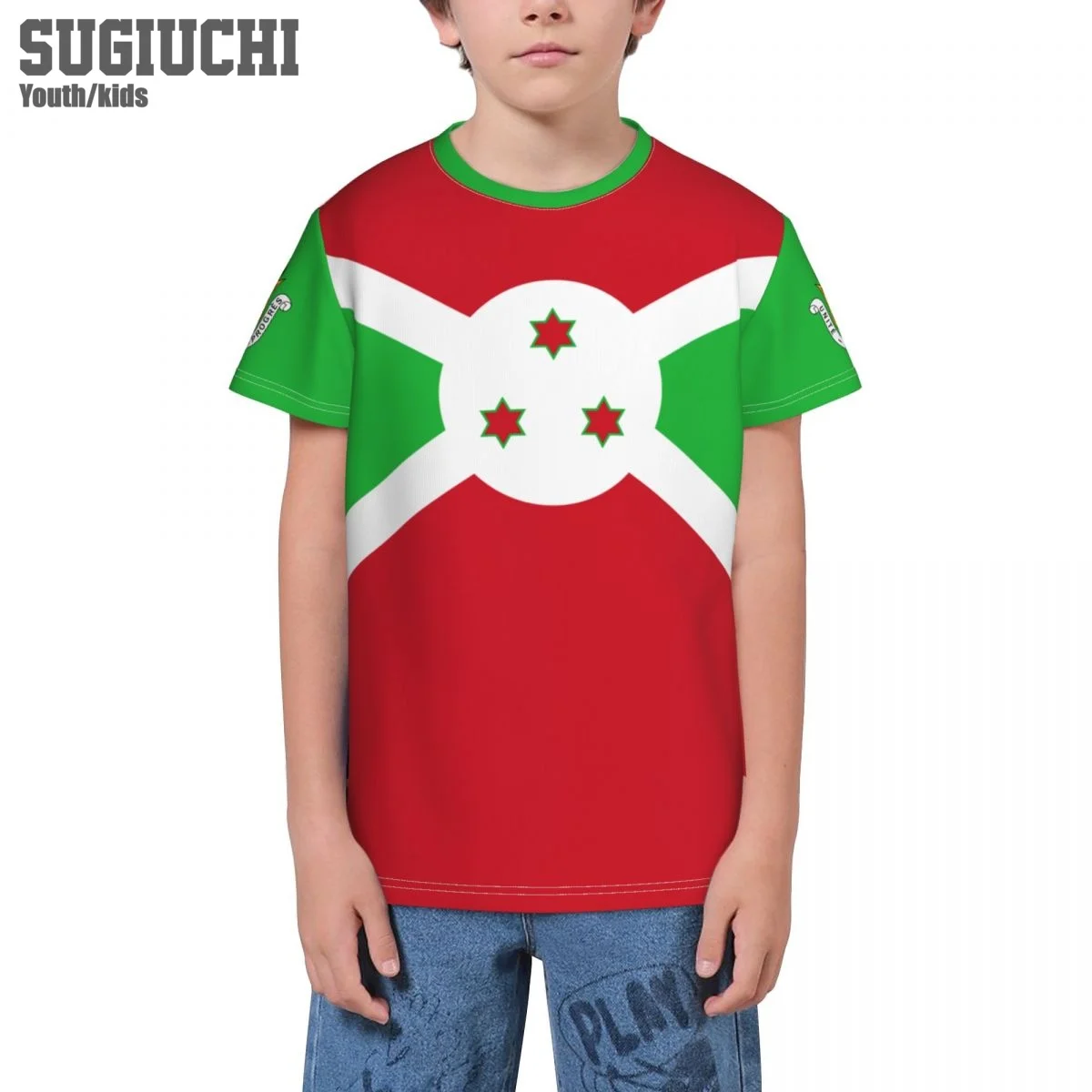 Custom Name Number Burundi Flag Emblem 3D T-shirts For Kids Youth Boy/Girl Tees jersey Soccer Football Fans Gift T shirt