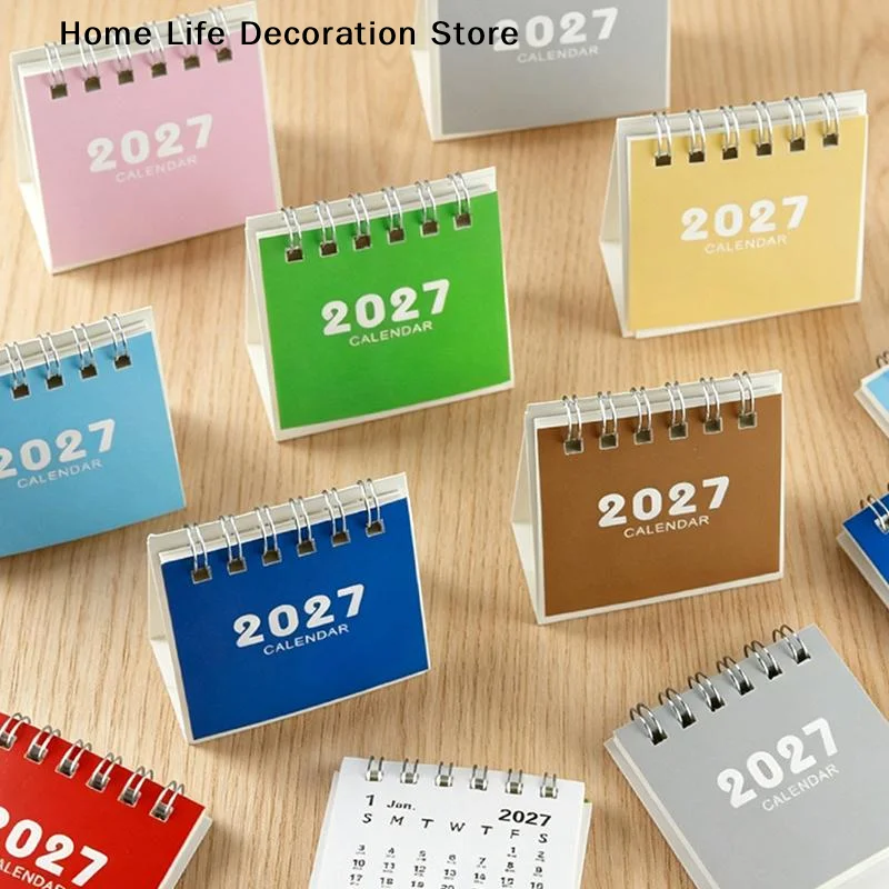 【H】2027 Desk Calendar Mini Portable Travel Calendars Perfect For Home Office School Daily Schedule Planning Home Decor