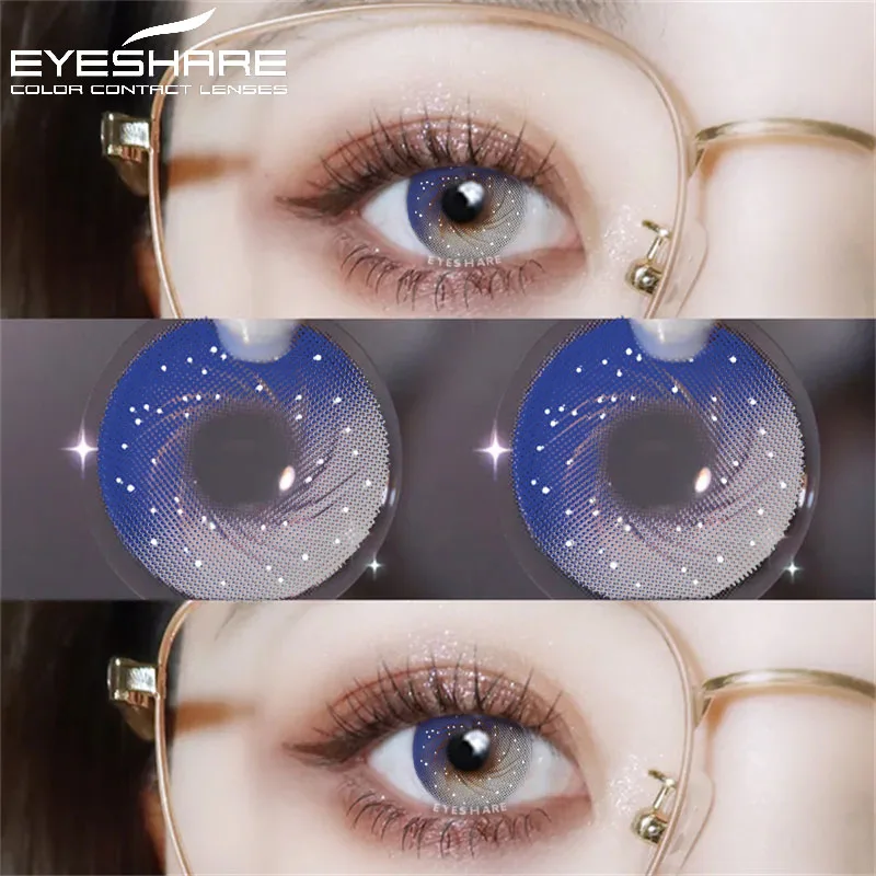 EYESHARE 1pair Colored Contact Lenses for Eyes Purple Lenses Fashion Colorful Beautiful Pupil Lens Yearly Cosmetic Eye Contacts