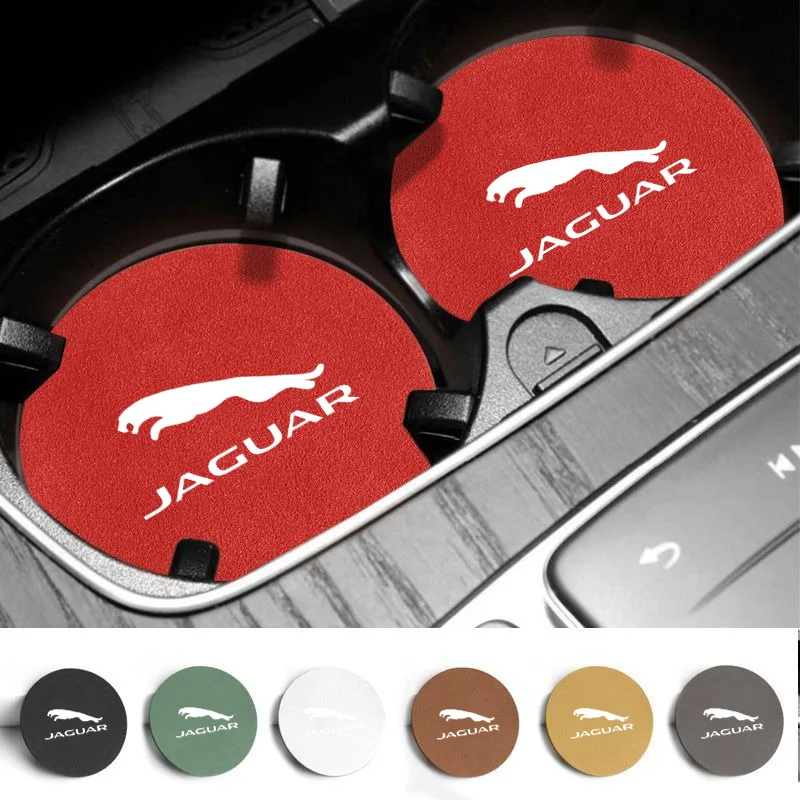 Posavasos antideslizante para coche, almohadilla para taza de agua para Jaguar XFL XEL E-PACE F-PACE F-TYPE XJ I-PACE XE XK XF C-X75 X-X16 X-TYPE, 2 uds.