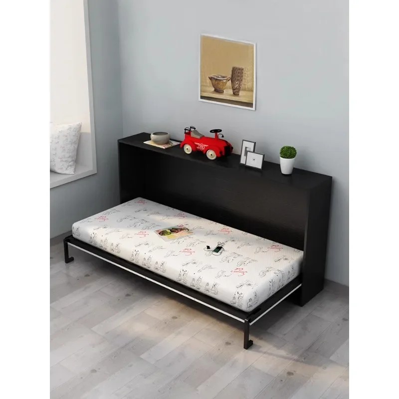 Simple folding wall bed storage cabinet Small apartment Multifunctional rollover Invisible bedside cabinet Bed vertical