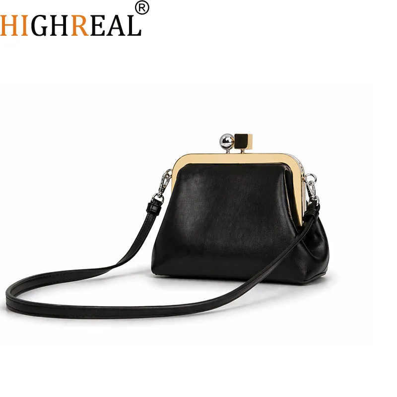 

New Design Frame Small Kisslock Clip Clutch Bag for Women Solid Color Pu Leather Designer Women's Underarm Shoulder Bag