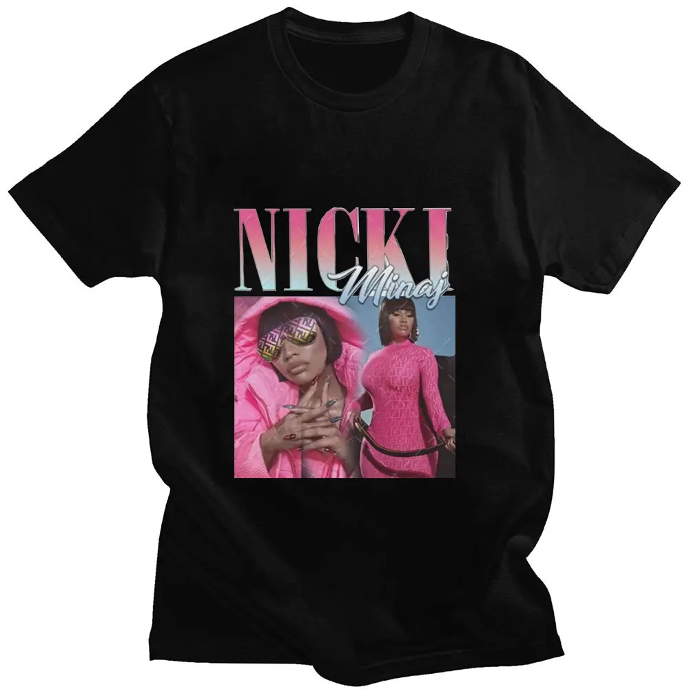 Singer Nicki Minaj Graphic Logo Print Tshirt Fashion Streetwear Tee Shirt Harajuku T Shirt Men Women Summer Short Sleeve Tops