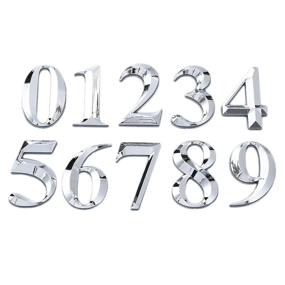 

10pcs Number Signboards Modern Doorplate Figures Room Floor Bathroom Numbers Durable Resin Plaques Self Adhesive
