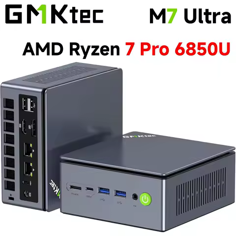 GMKtec M7 Ultra AMD Ryzen 7 PRO 6850U DDR5 4800MT/s PCIe4.0 x4 WiFi 6E BT5.2 Quad Display OCulink Dual 2.5G LAN 2*USB4 Computer