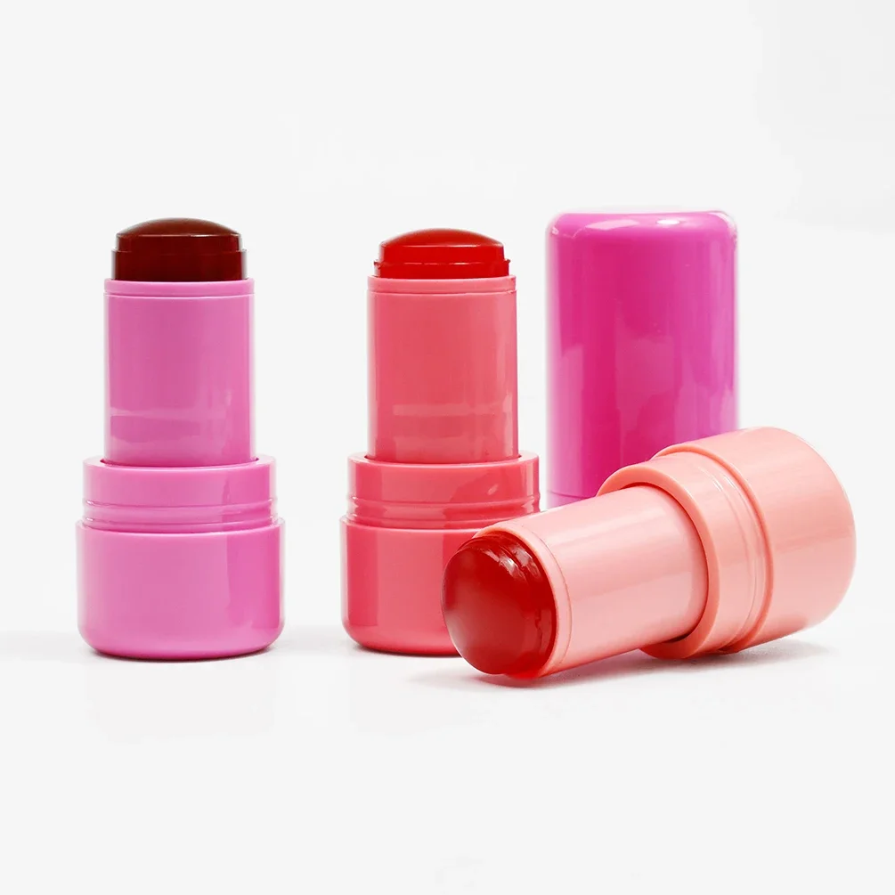 Private Label Mehrfarbiger Rougestift, individuelles Logo, Gelee, Lippe und Wange, Dual-Use-Rouge, feuchtigkeitsspendendes Make-up, Großhandel, rosa Box