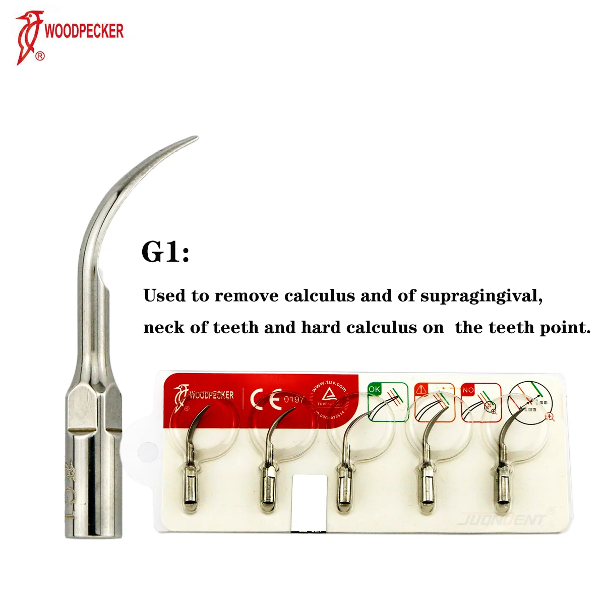 Original Woodpecker DTE Ultrasonic Scaler Tips Scaling Tip G1 GD1 Fit EMS SATELEC ACTEON NSK Scaler Handpiece Dental Materials