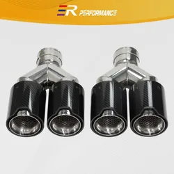 ER Performance Carbon Fiber Exhaust Tip Tailpipe Nozzles Dual Universal Muffler End Pipes for BMW Series