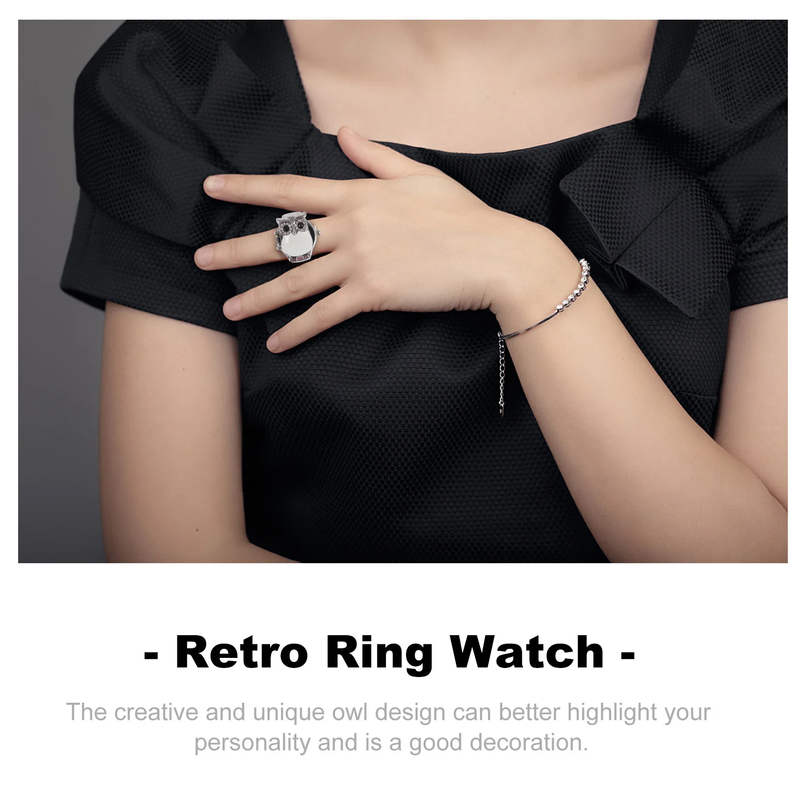 ساعة ريترو على شكل بومة أنيقة وجميلة وسهلة المطابقة كهدية المهرجان لساعة إصبعها هدية مهرجان زينة الأصابع