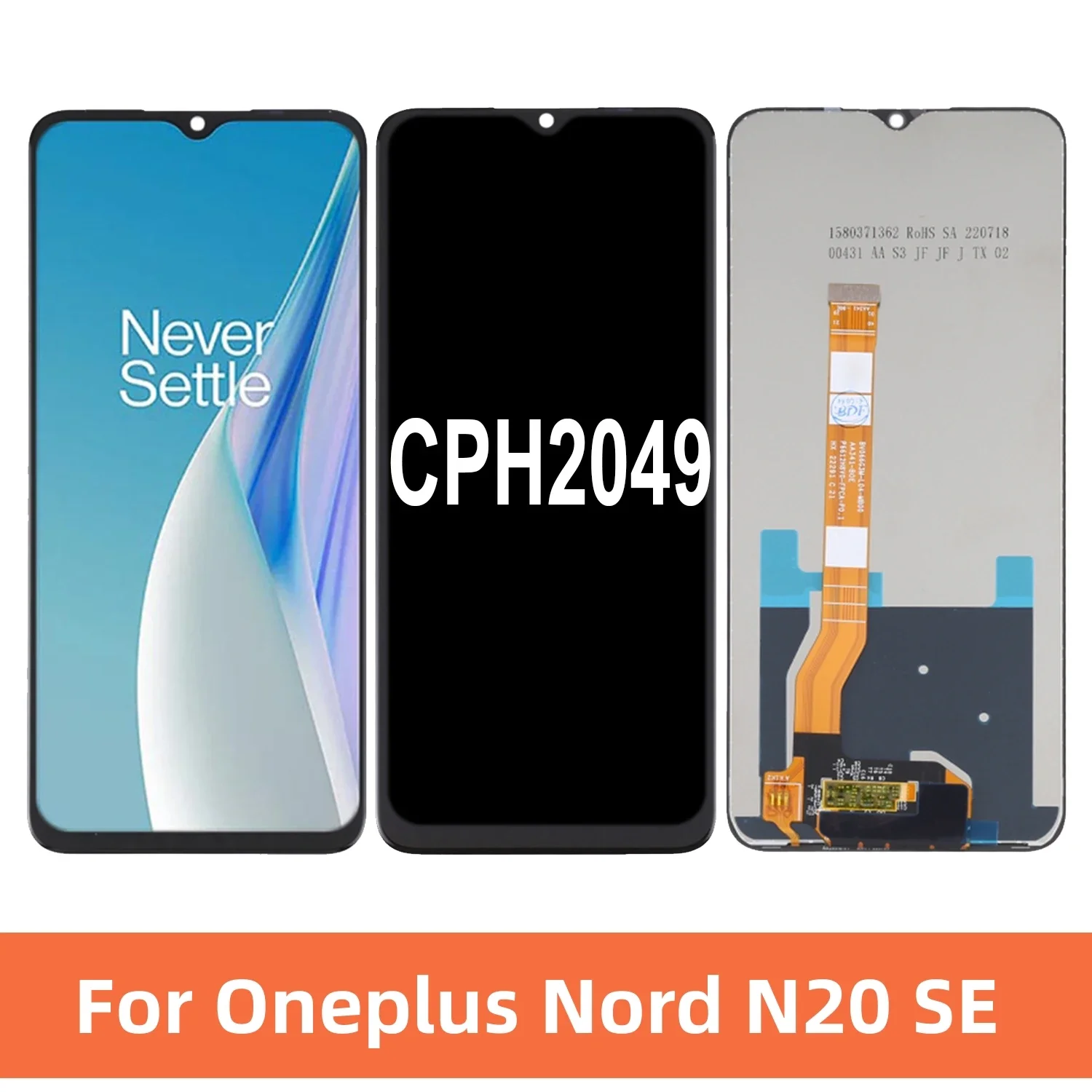 Substituição da tela sensível ao toque, Oneplus Nord N20 SE, 6.56 ", CPH2049, montagem digitalizadora