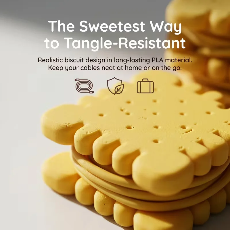 Cookie shaped wire winder, delicate and durable. The two-piece design makes assembly easy and storage stable