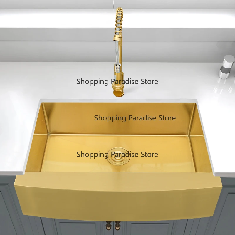 Modern Design Single Bowl Kitchen Sink with Drainage Board 304 Stainless Steel for Counter Installation - Wholesale