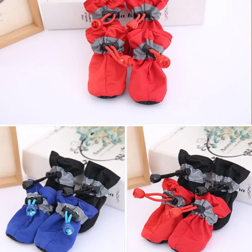 New Pet Rain Shoes 4Pcs Puppy Socks Footwear Pet Rain Shoes Dog Shoes Rain Snow Boots Pet Shoes Waterproof Puppy Socks