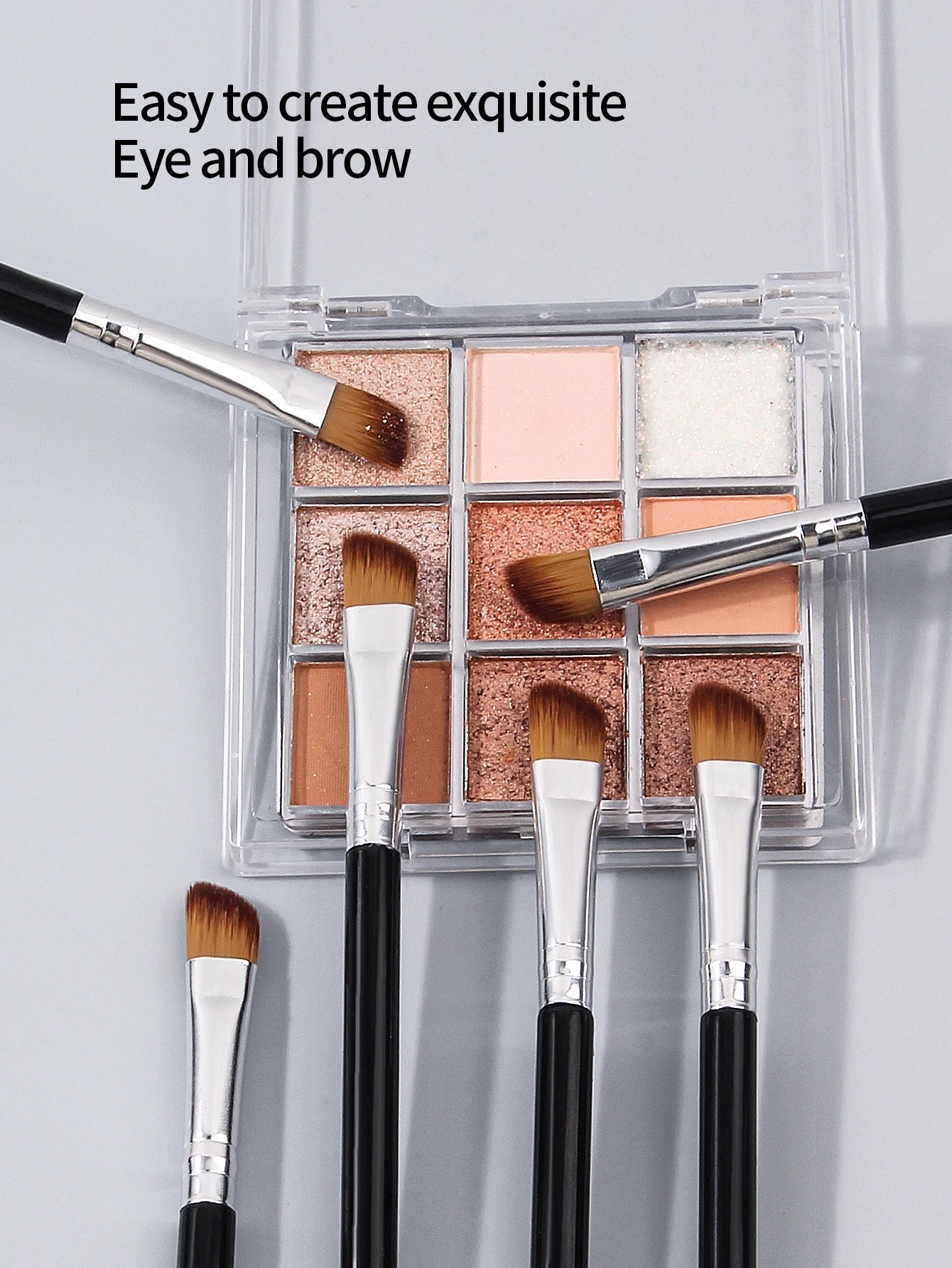 6 uds. Brocha de maquillaje en ángulo suave, brocha para sombra de ojos, brocha para cejas y brocha para difuminar son herramientas multifuncionales para maquillaje de ojos