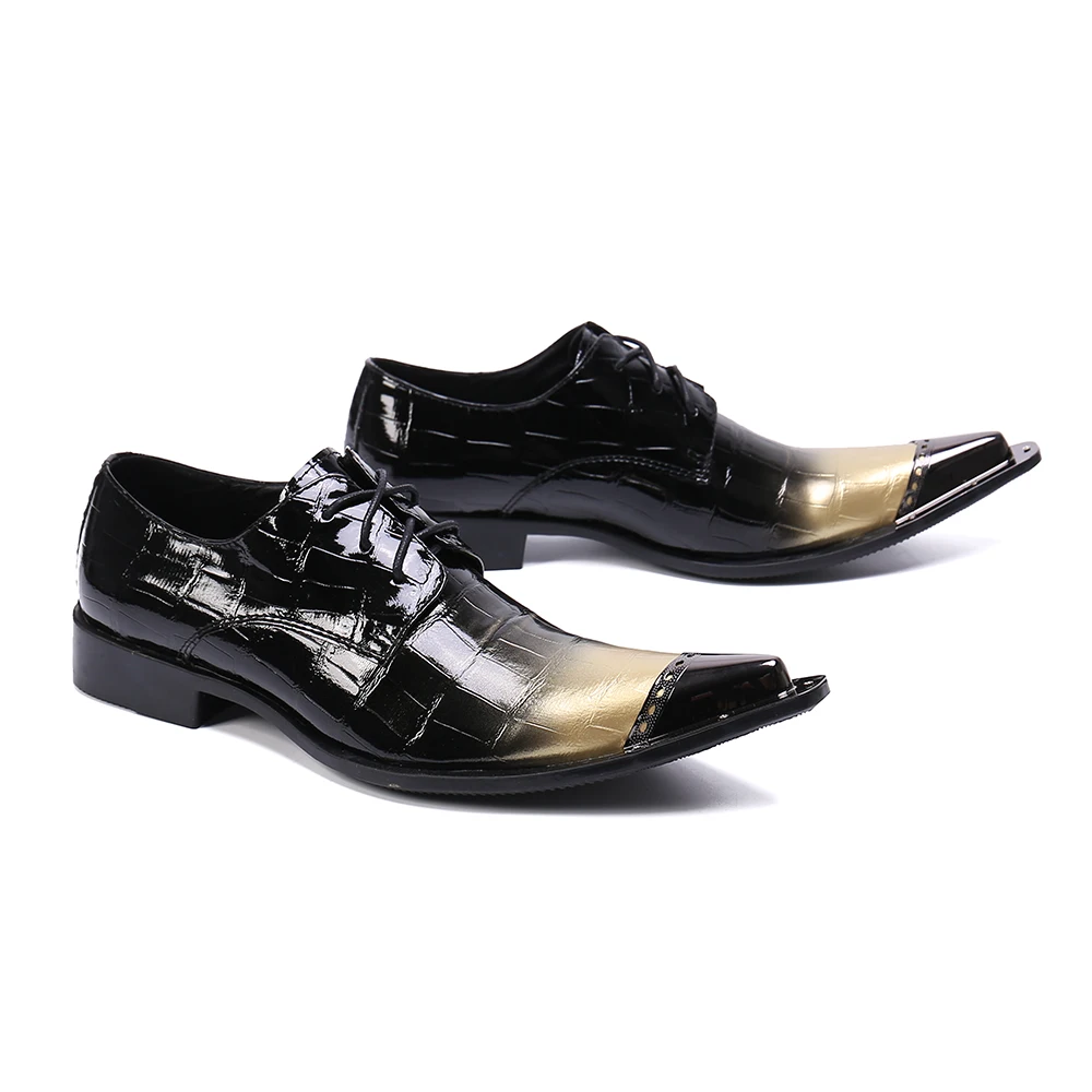 

British Pointed Toe Real Leather Oxford Shoes for Men Large Size Lace Up Business Office Party Dress Shoes Male Brogue Shoes