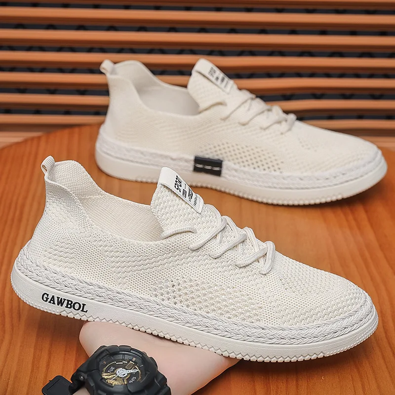 Summer Men Shoes The New Breathable Hollow Out Mesh Shoes Flying Weaving Sneakers Casual Shoes Casual Loafers Zapatillas Hombre