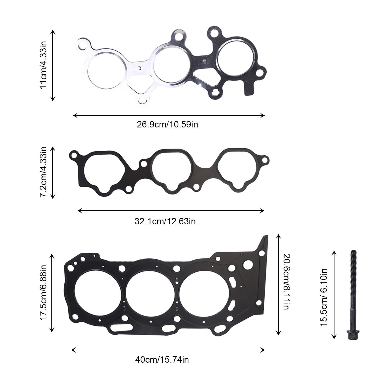 Head Gasket Set w/Bolts Compatible for 2005-15 Toyota Camry Sienna Lexus ES350 3.5L 2GRFE