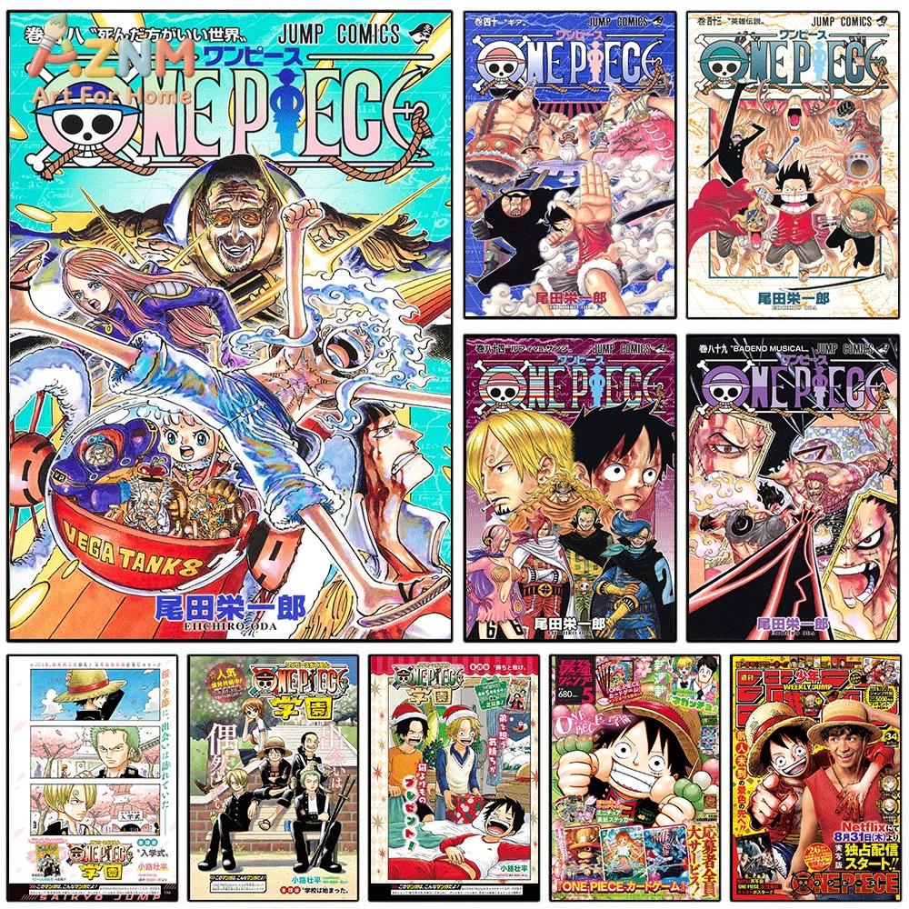 AZNM One Piece Volume108 Vegapunk Egghead Arc Manga, Lienzo Decorativo sin Marco, Impresión de Pared, Póster de Anime Vintage para Dormitorio de Adolescentes