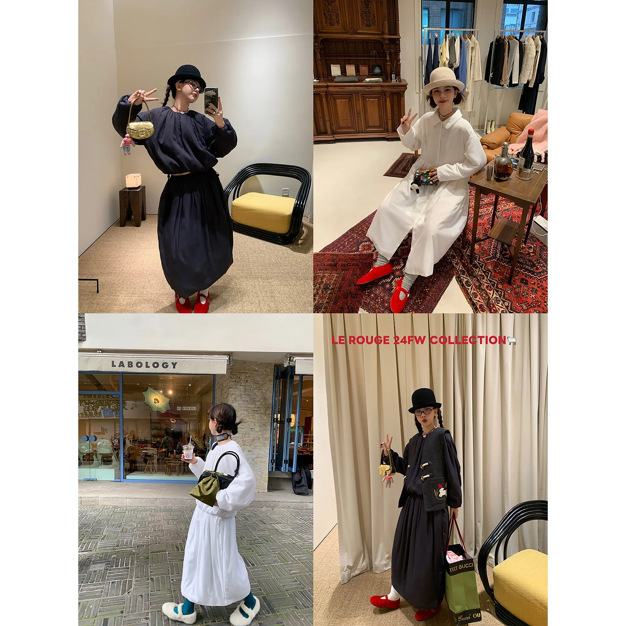 

Комплект из трех предметов Le Rouge: стеганый топ-стринг из шелкового хлопка, юбка и футболка, винтажный прямой крой, длинный рукав, круглый вырез...