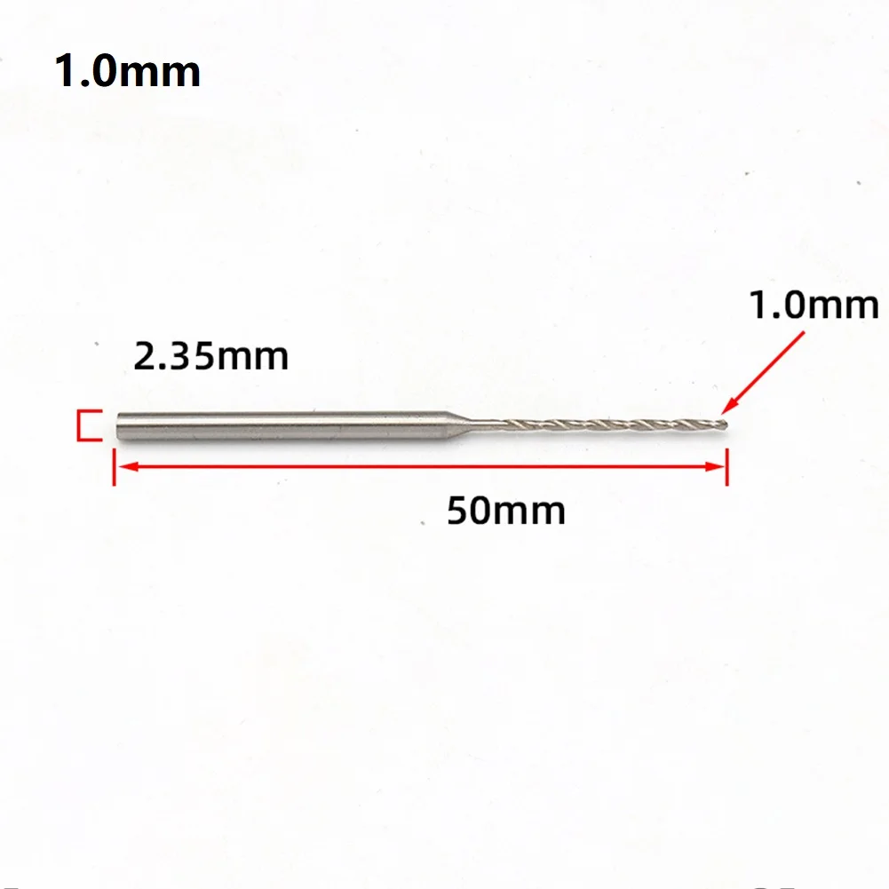 Foret en spirale à manche droit HSS, tige de 2.35mm, 0.8, 1, 1.2, 1.4, 1.5, 1.6, 1.8, 2mm, travail de calcul pour bois, outils à main en plastique