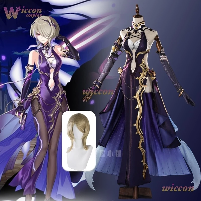 NN Cos@ Rita Rossweisse Cosplay Spiel Honkai Star Rail Rita Abendkleid Kleid Cosplay Kostüm Halloween Verkleidung Thema Dress Up