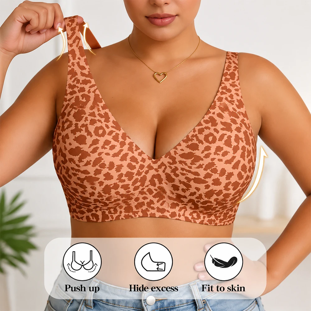 Jelly Leopard Print Bras For W - Plunge Bra Push Up 评论和价格
