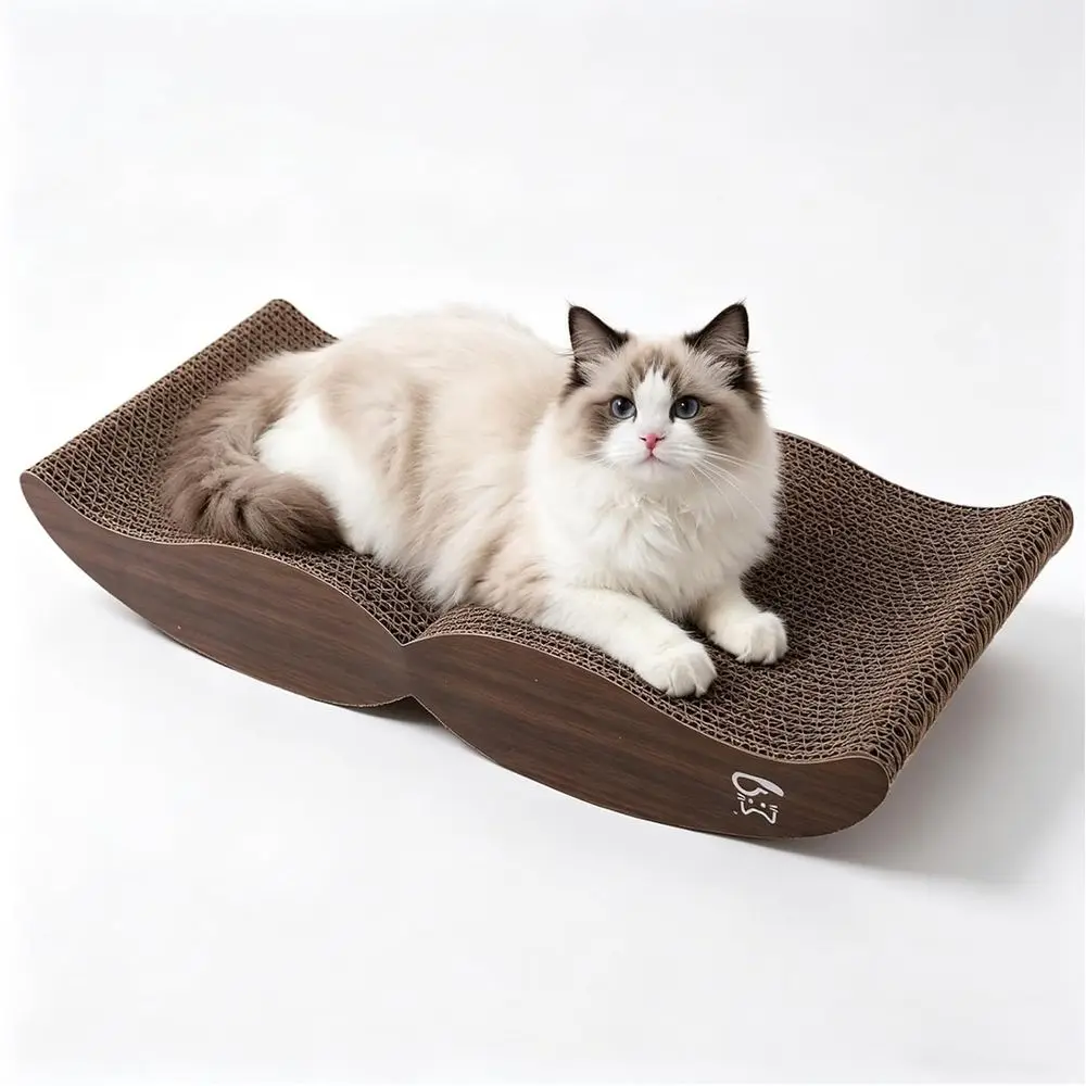 Thickened Cat Scratcher, 17.3 L x 7.7 W x 3 H Double-Sided Scratching Board & Bed for Indoor Cats, Scratch Pad to Protect Furnit