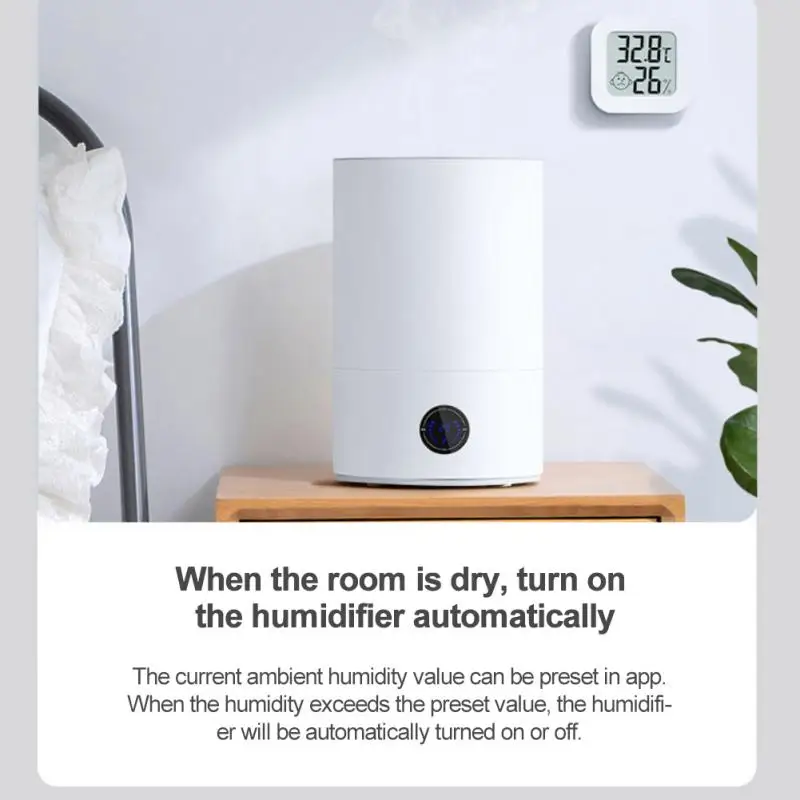 AUBESS Tuya ZigBee Smart Temperature Humidity Sensor LCD Display Indoor Thermometer Monitoring Via Alexa Google Home Smartlife