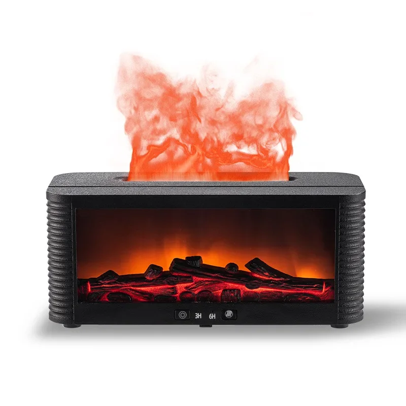 DurableCreative Nordic Fireplace Aromatherapy Machine Home Simulation Flame Aromatherapy Humidifier Ultrasonic NightLight Ambien
