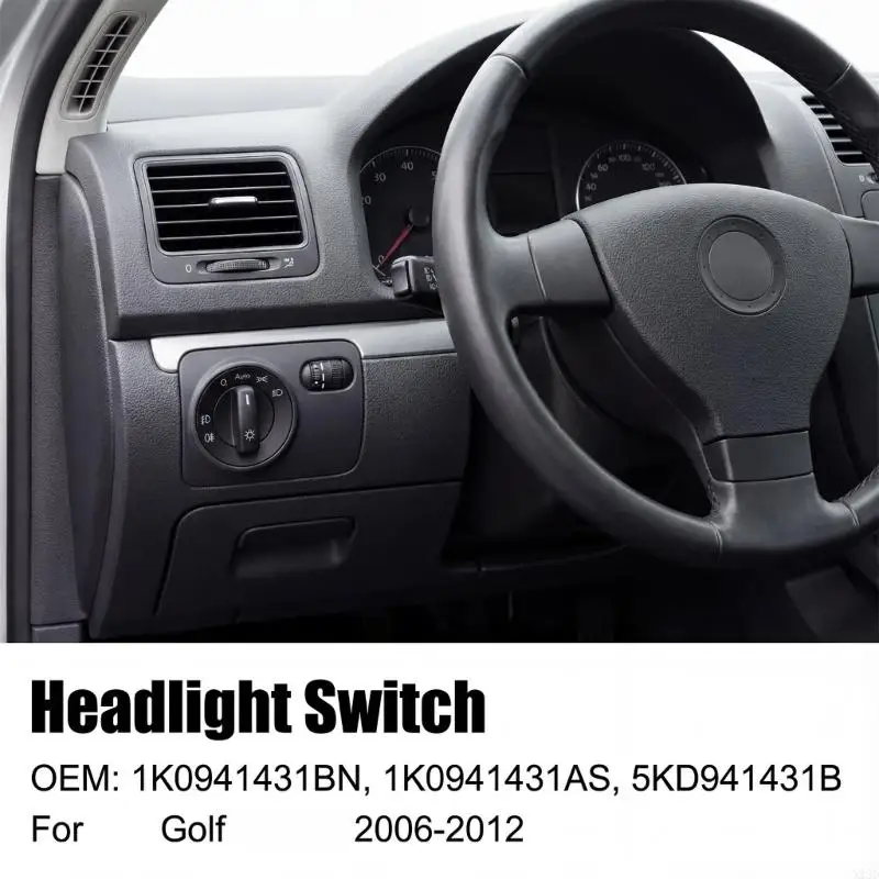 

Headlight Switches Knob Replacement Headlamp Fog Light Control Switches Automotive Accessories Easy Installation K0941431BN X13D