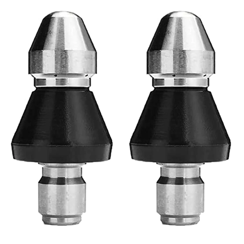 2PCS High-Pressure Nozzle Stainless Sewer Jetter Nozzle Sewer Jetter Kit For Pressure Washer 1/4In