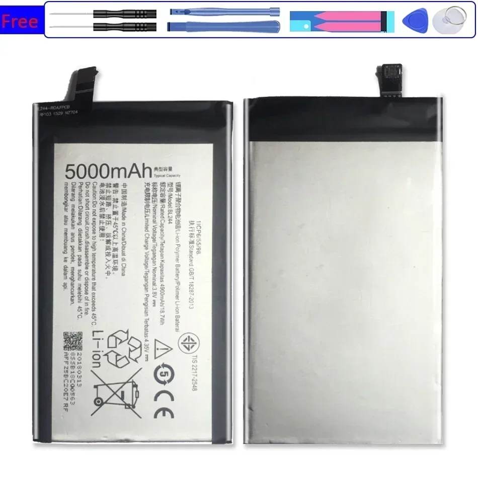 BL244 4900mAh Rechargeable Lithium Polymer Battery For Lenovo P1 C58 C72 P1c58