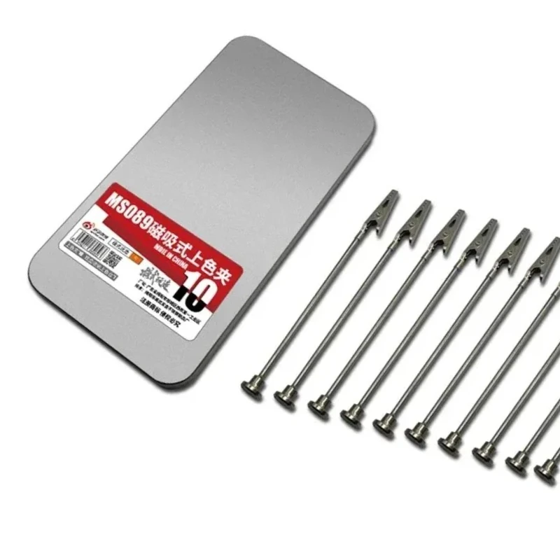 MSWZ Military Model Hobby DIY Tool Set for MS089 Model Metal Magnetic Spraying Clamps Clip with Storage Box Model Painting Tools