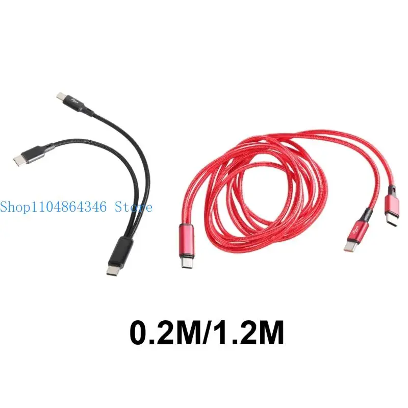 652F Extended USB C to 2 USB C Connectors Charging Data Cable for Charging a Variety of USB C Powered Gadgets