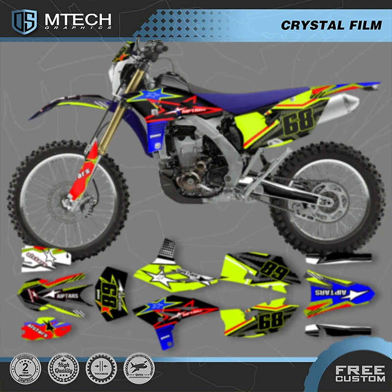 

DSMTECH Motorcycle Graphics Background Decals Stickers Kits for YAMAHA WRF450 2012 2013 2014 2015 001