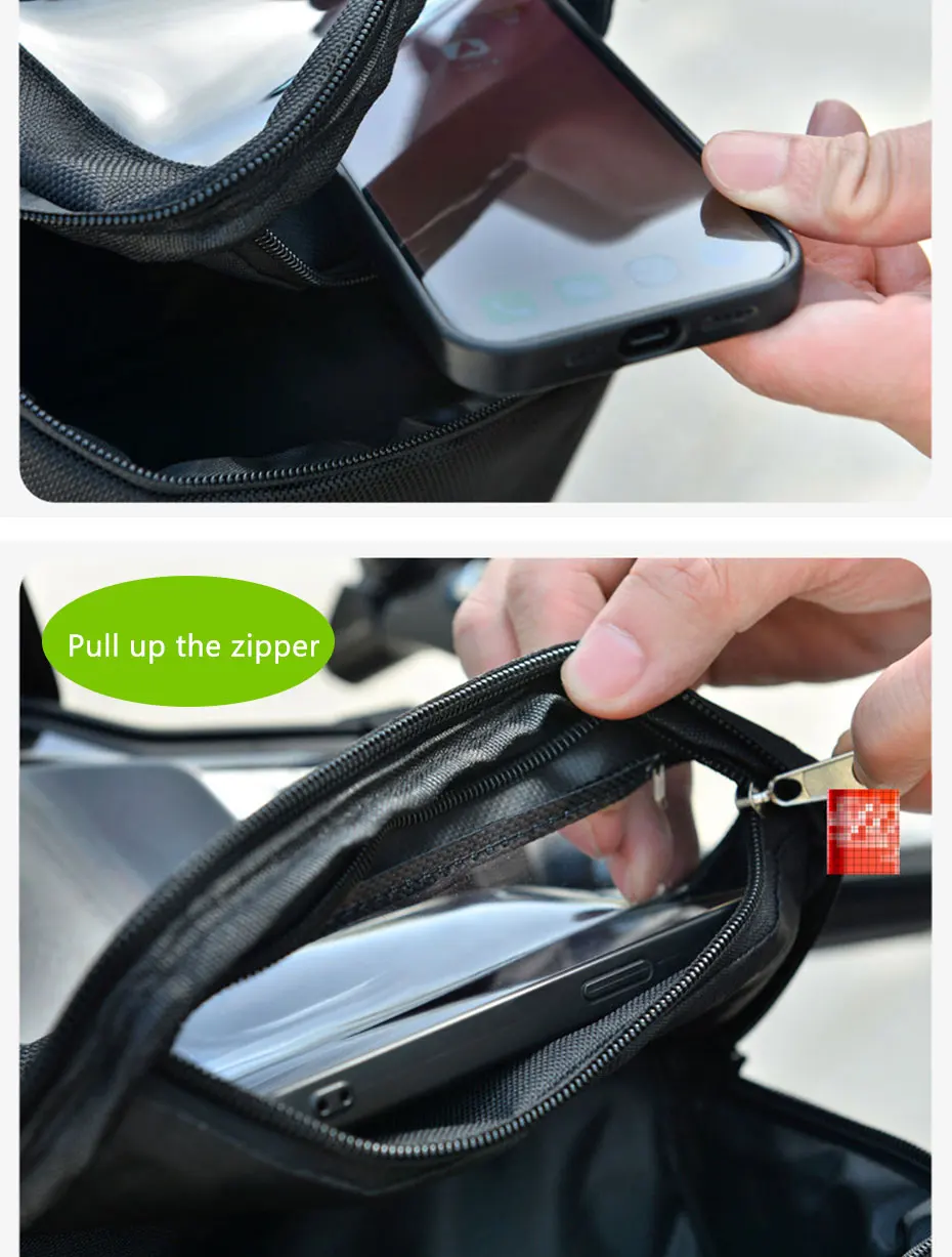 SEAMETAL Motorrad-Fahrrad-Lenkertasche, multifunktionale Fahrradtasche, Handyhalterung, Aufbewahrungstaschen für Outdoor-Radfahren – Detail 5