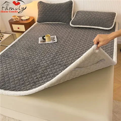겨울 침대 매트리스 다다미 매트, 따뜻하고 두껍고 부드러운 플러시 매트리스, 통기성 접이식 수면 매트, 학생 기숙사 더블 침대 사이즈 Best5