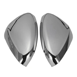 2Pcs Chrome Car Side Rearview Mirror Cover Trim For Peugeot 2008 Side Door Wing Cover Accessories