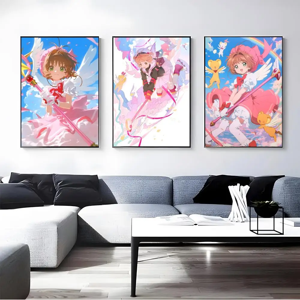 Anime Cardcaptor Sakura Poster Self-adhesive Art Waterproof Paper Sticker Coffee House Bar Room Wall Decor