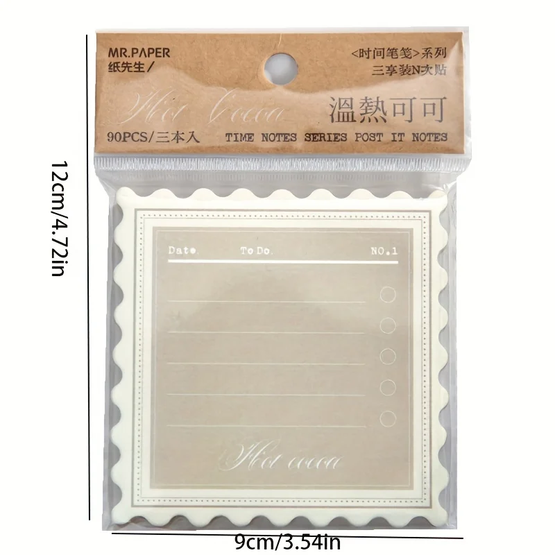 90 Sheets Simple Alien Memory Memo Pad for Scrapbooking DIY Decorative Material Collage Journaling